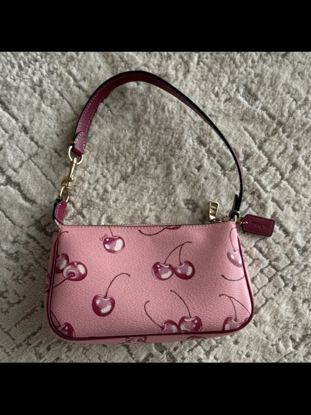 Coach Pink Cherry Mini Shoulder Bag with Gold Hardware - Picture 7 of 11